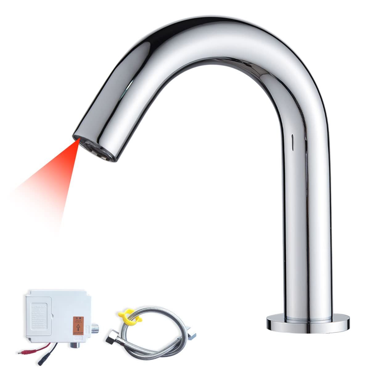 ★新品★自動水栓 センサー水栓 タッチレス蛇口 高精度赤外線検知 電池式（電池は含まれていません）洗面用水栓 洗面蛇口 単水栓