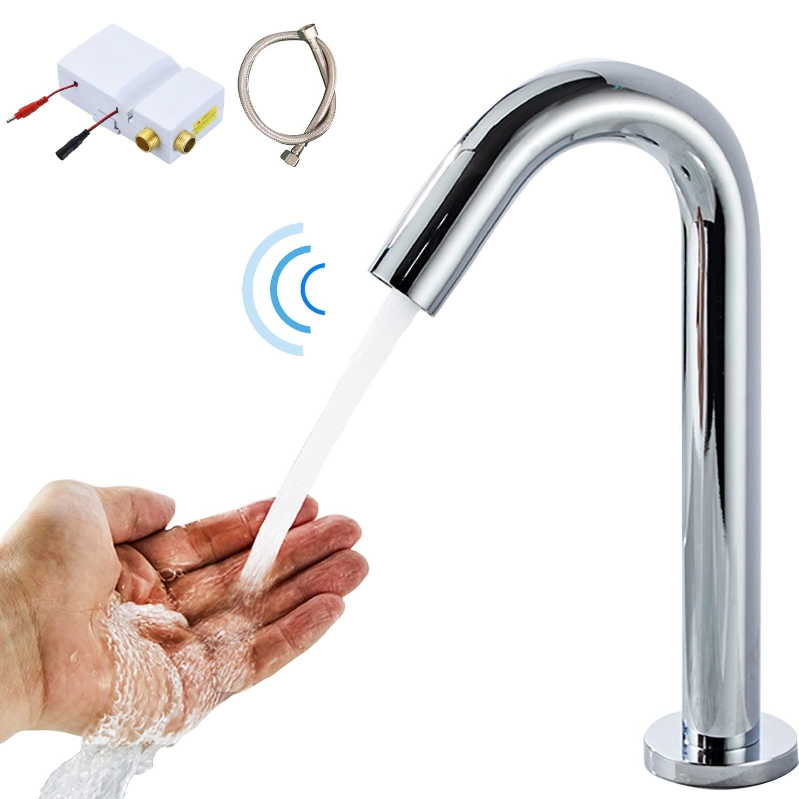 ★新品★自動水栓 センサー水栓 単水栓 一体型 自動赤外線検知 自動蛇口 電池式 簡単で便利 非接触式 洗面蛇口 洗面所 浴室 トイレ 洗面台 病院 学校 日本語の取り扱い説明書付き (単水栓-HI25A（冷水）)