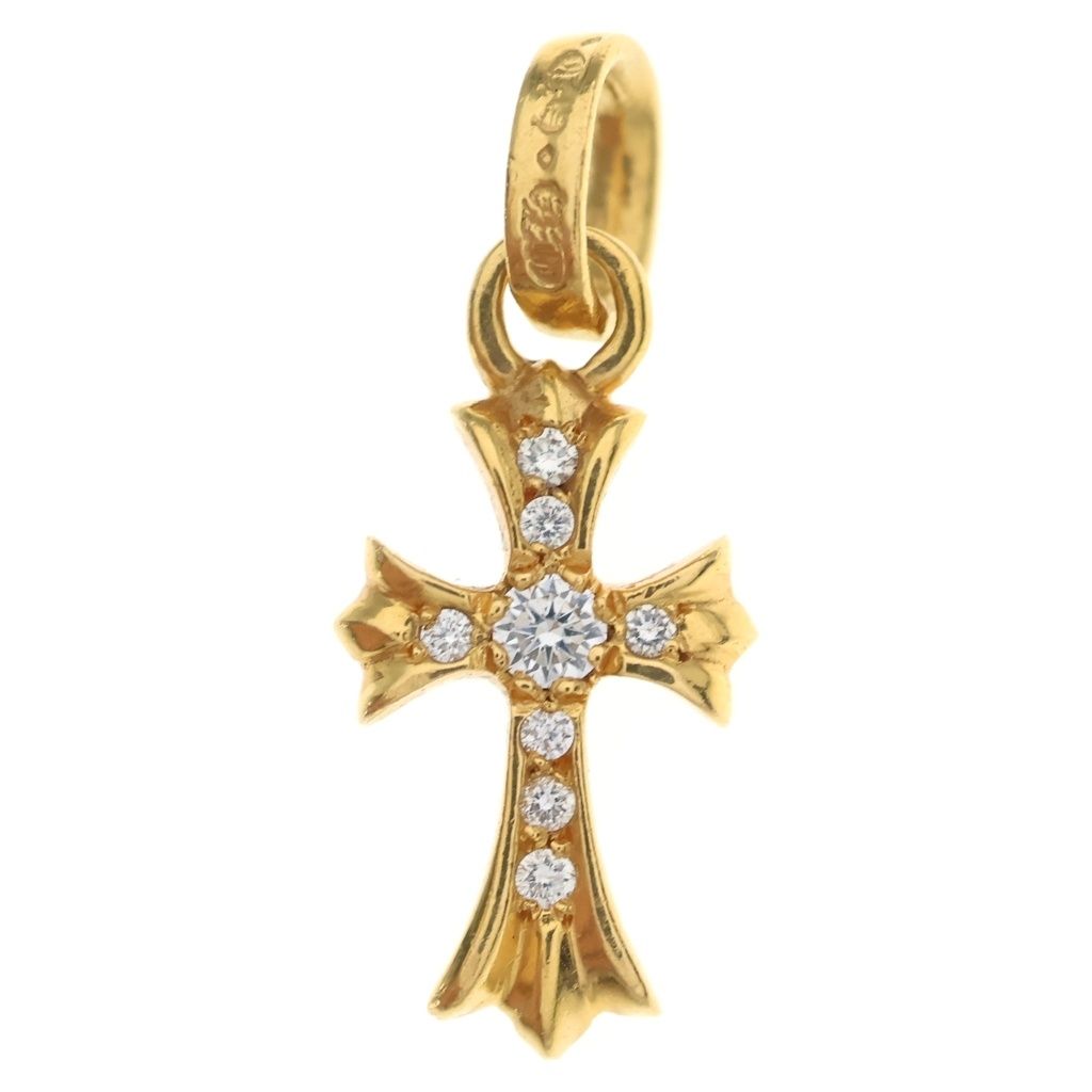 CHROME HEARTS (クロムハーツ) 22K CRS BBYFAT P/DIA ベイビーファットクロス PAVEダイヤ ペンダントトップ ゴールド BCA035