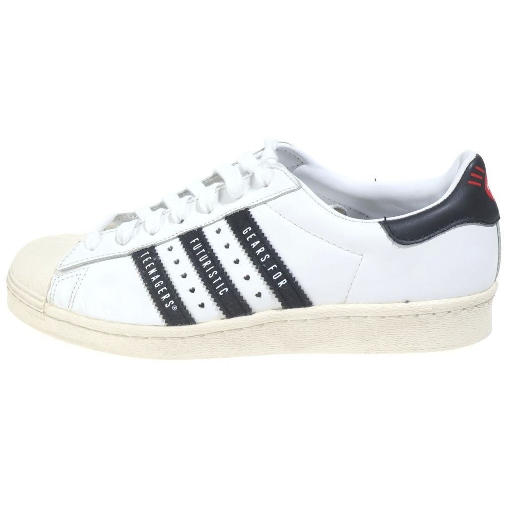 adidas (アディダス) ×HUMAN MADE SUPERSTAR 80S ヒューマンメイド スーパースター ローカットスニーカー ホワイト/ブラック US8.5/26.5cm FY0728