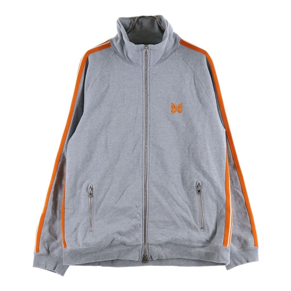 Needles (ニードルス) 26SS Track Jacket サイドライン スウェット トラックジャケット グレー/オレンジ RW1578