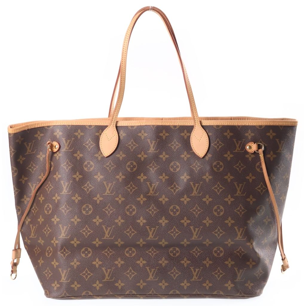 LOUIS VUITTON (ルイヴィトン) モノグラム ネヴァーフルGM トートバッグ ハンドバッグ ブラウン レザー×PVC M40157 ゴールド金具