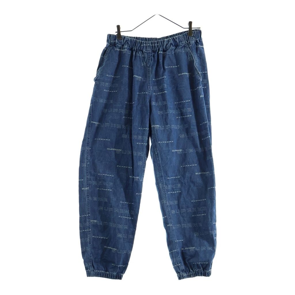 SUPREME (シュプリーム) 19SS Dimensions Logo Denim Skate Pant ロゴジャガード ジョガーパンツ ブルー