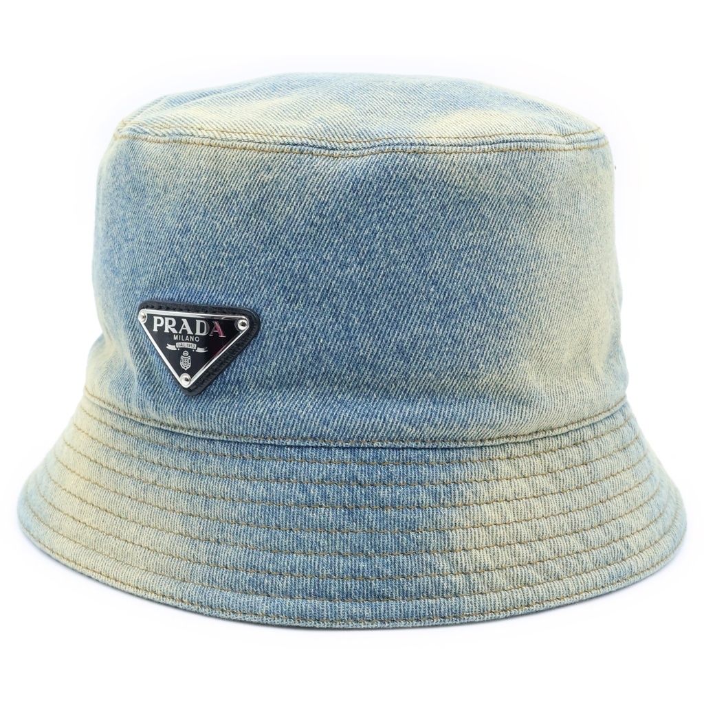 PRADA (プラダ) 22SS デニム 三角プレート 2HC137 12K1 ハット インディゴ