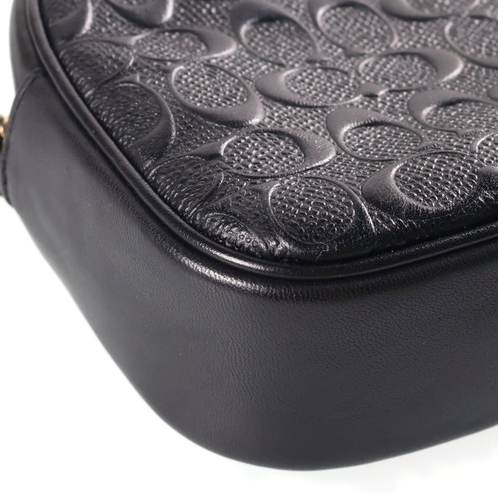 COACH (コーチ) ミニジェイミー シグネチャー ショルダーバッグ ミニバッグ ブラック レザー CC943 ゴールド金具