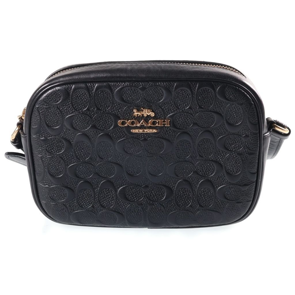 COACH (コーチ) ミニジェイミー シグネチャー ショルダーバッグ ミニバッグ ブラック レザー CC943 ゴールド金具