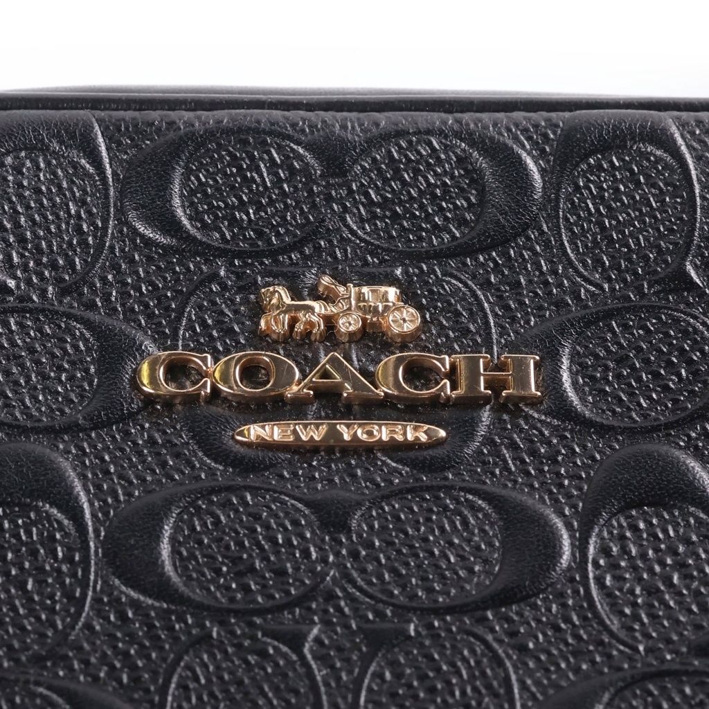 COACH (コーチ) ミニジェイミー シグネチャー ショルダーバッグ ミニバッグ ブラック レザー CC943 ゴールド金具