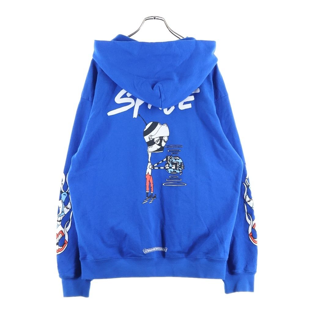 CHROME HEARTS (クロムハーツ) ×MATTY BOY SPACE HOODIE マッティボーイ スペースプリント プルオーバースウェットパーカー ブルー