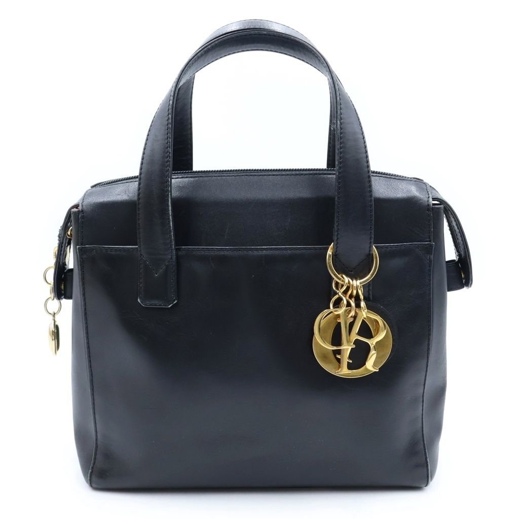 Christian Dior (クリスチャンディオール) 2WAYハンドバッグ ショルダーバッグ ブラック レザー ゴールド金具