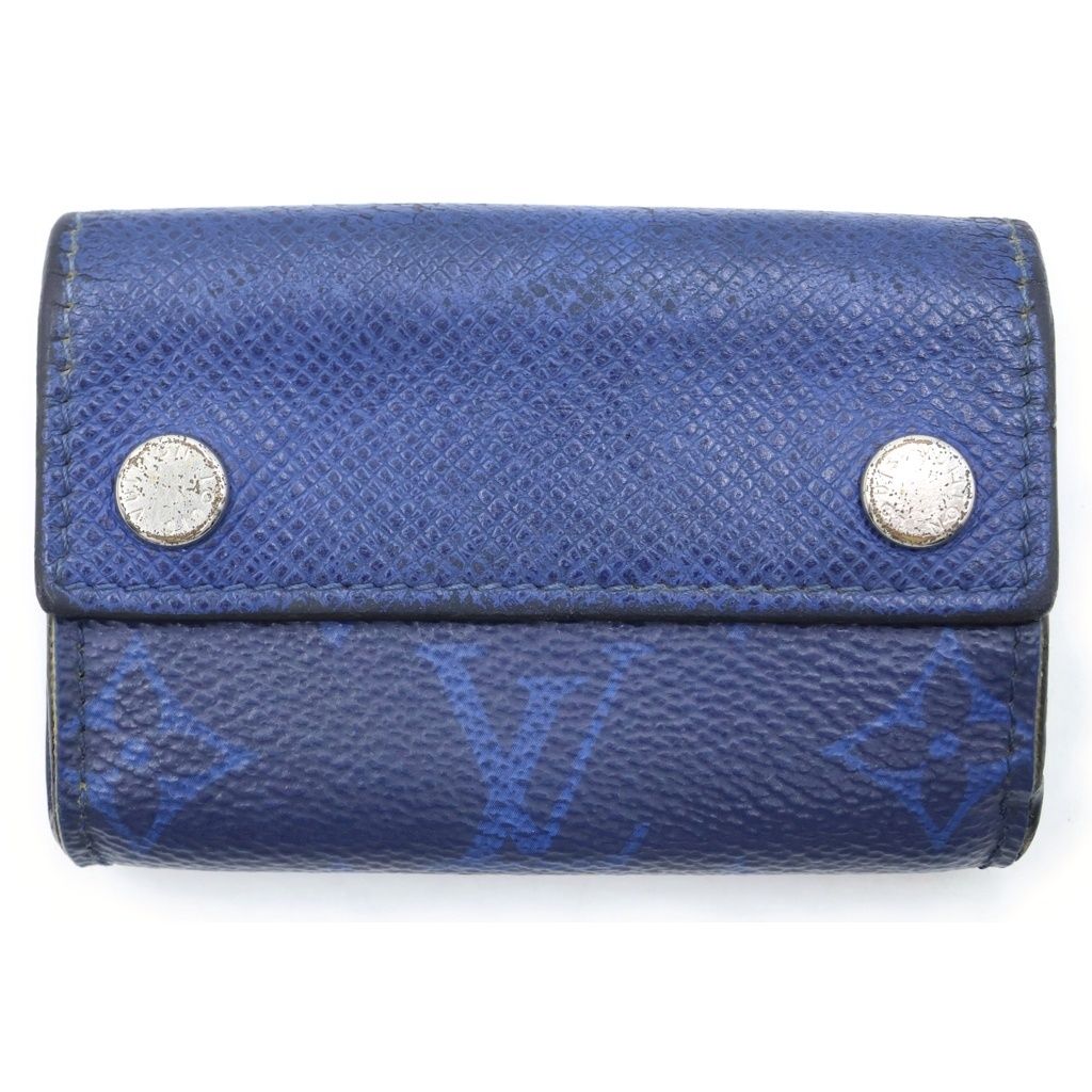 LOUIS VUITTON (ルイヴィトン) タイガラマ ディスカバリー コンパクトウォレット 三つ折り財布 ブルー M67620