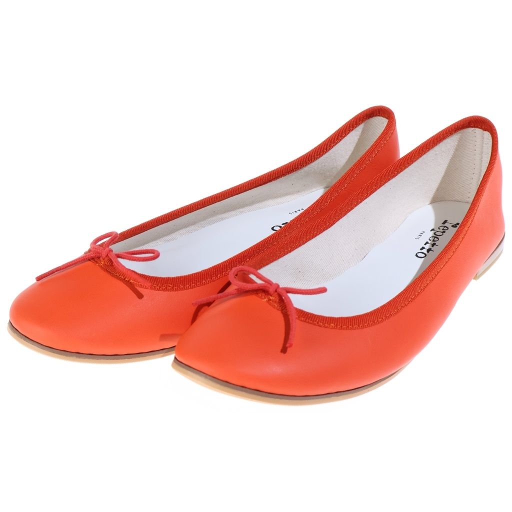 레페토 (Repetto) 클라운 레더 플랫 발레 슈즈 오렌지