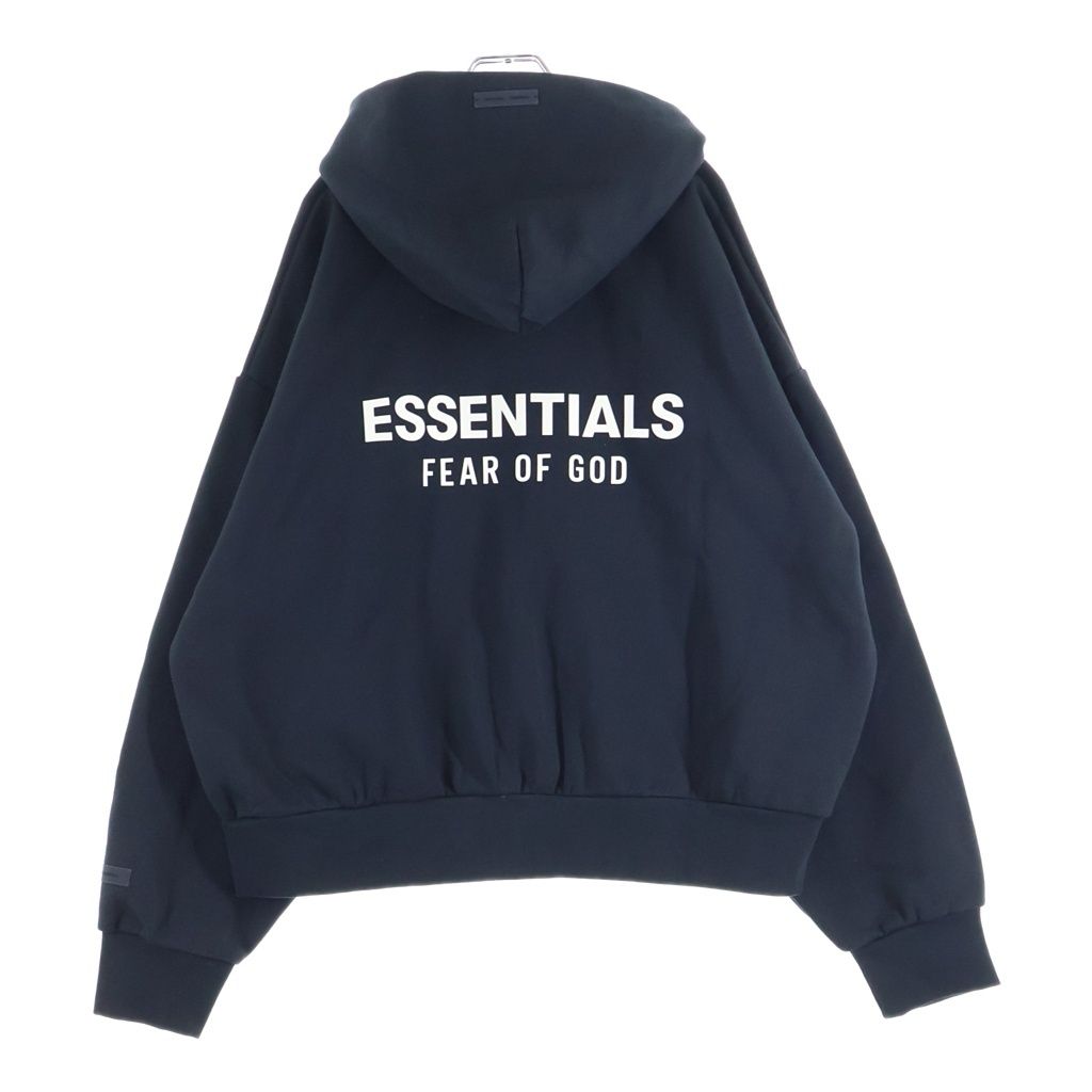 FEAR OF GOD ESSENTIALS (フィアオブゴッド エッセンシャルズ) CLASSIC FIT FLEECE ZIP UP HOODIE クラシックフィットフリースジップアップ ラバーロゴジップアップスウェットパーカー