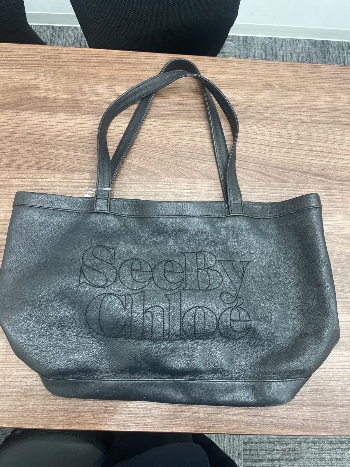 ◎ SEE BY CHLOE シーバイクロエ レザートートバッグ ブラック A4収納可