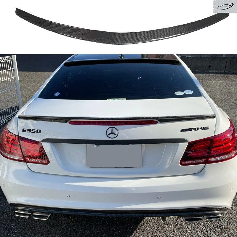 2009年から2016年式メルセデスベンツEクラスクーペW207 C207 E200 E250 E300 E350 AMG用カーボンファイバー製グロスブラックスポイラー