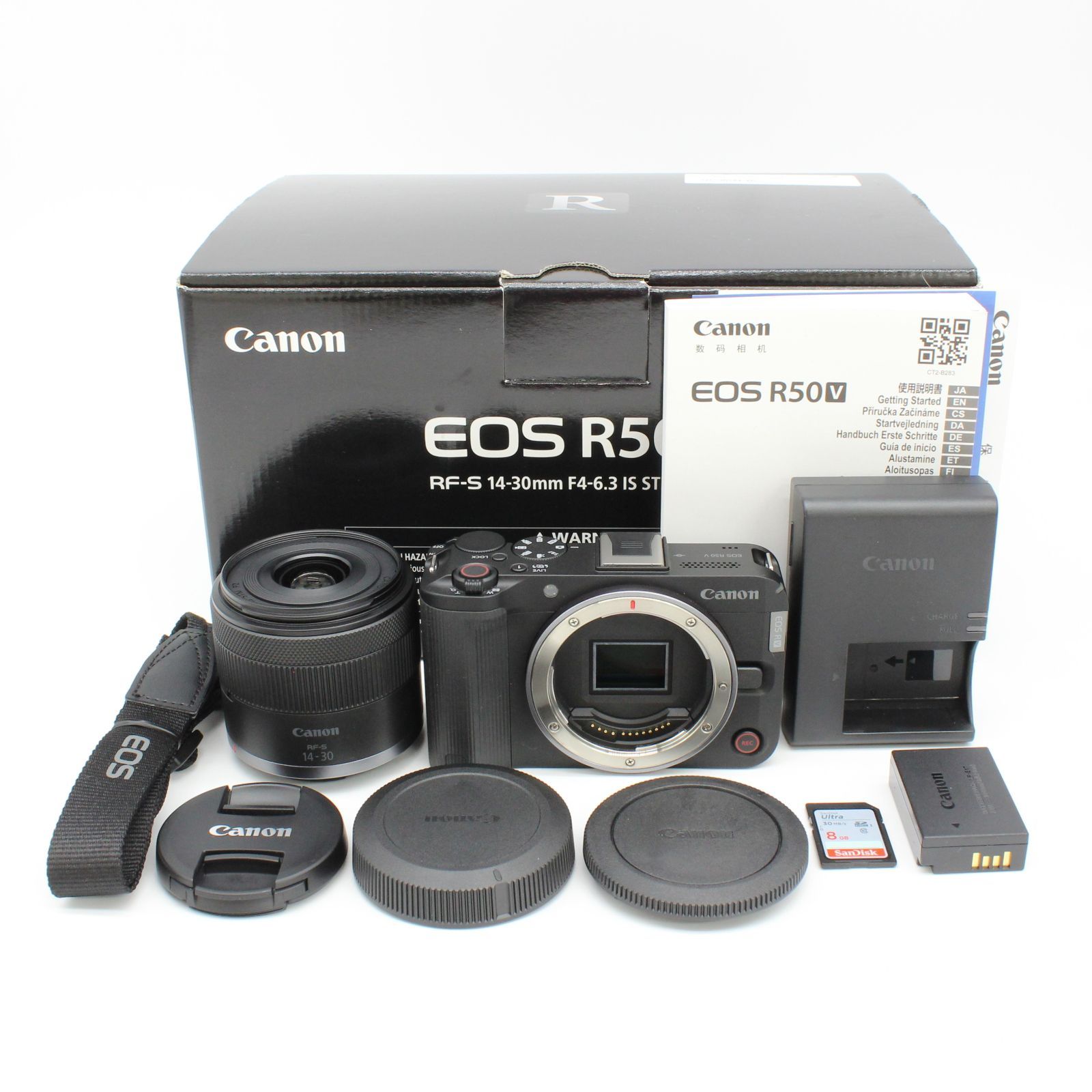 シャッター回数1,000回以下！★美品★CANON EOS R50V レンズキット(RF-S14-30PZ) デジカメ 動作確認済み キヤノン ミラーレス一眼 #99001