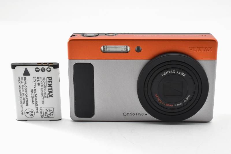 実用光学美品 PENTAX ペンタックス Opxtio H90 オレンジ×シルバー 希少カラーコンパクトデジタルカメラ #4576 11,085円