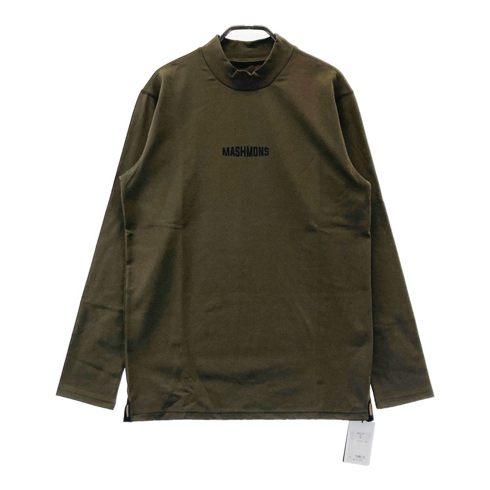 サイズ：M MASHMONS マシュモンズ MAS-7034 モックネック長袖Tシャツ カーキ系 [240101758429] ゴルフウェア メンズ ストスト