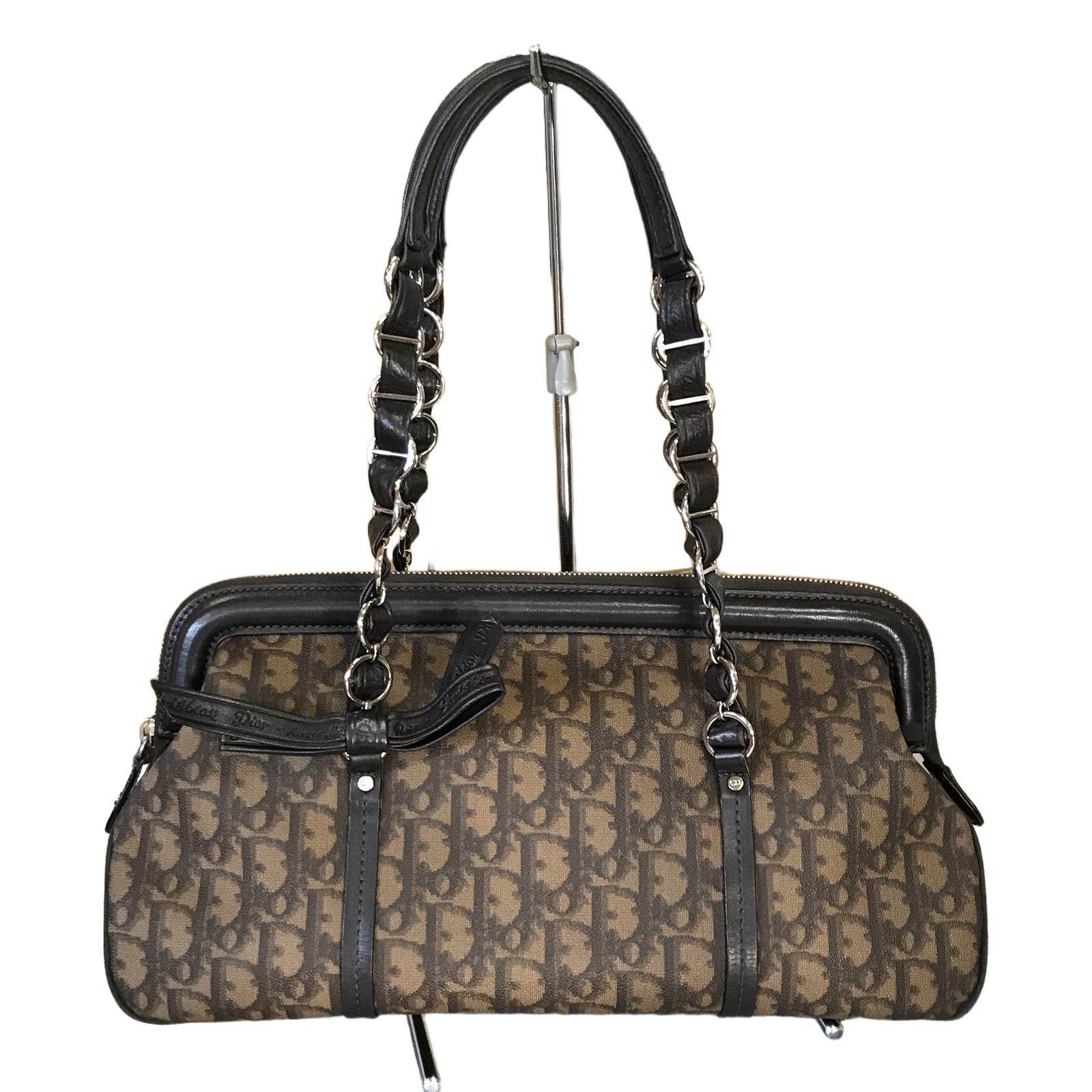 Christian Dior クリスチャンディオール ロマンティック トロッター モノグラム ハンドバッグ レディース ブラウン 中古 T11526448