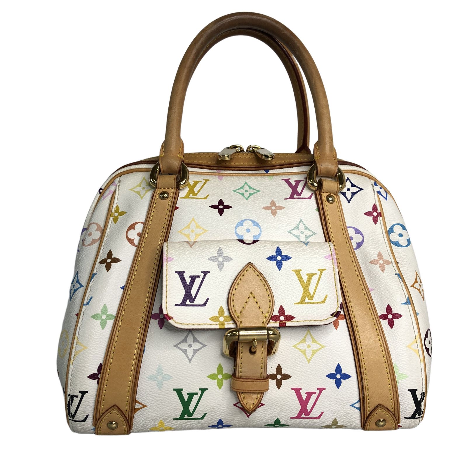 ルイヴィトン LOUIS VUITTON モノグラムマルチカラー プリシラ ハンドバッグ ホワイト M40096 レディース 中古 T11554725