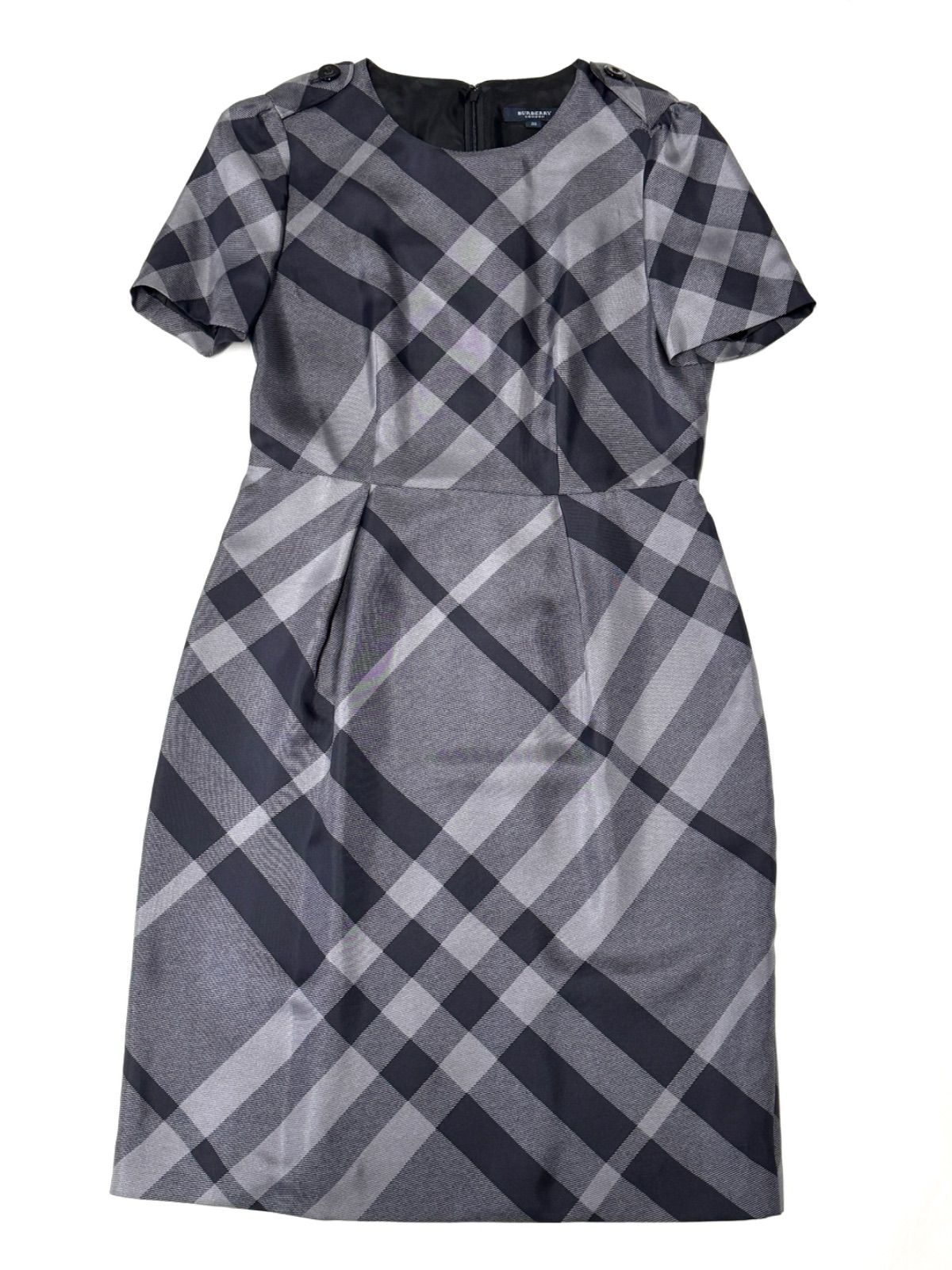バーバリーロンドン　クリーニング済み　160A　半袖ワンピース ME096】美品 Burberry バーバリー ロンドン シルク ノバチェック 半袖