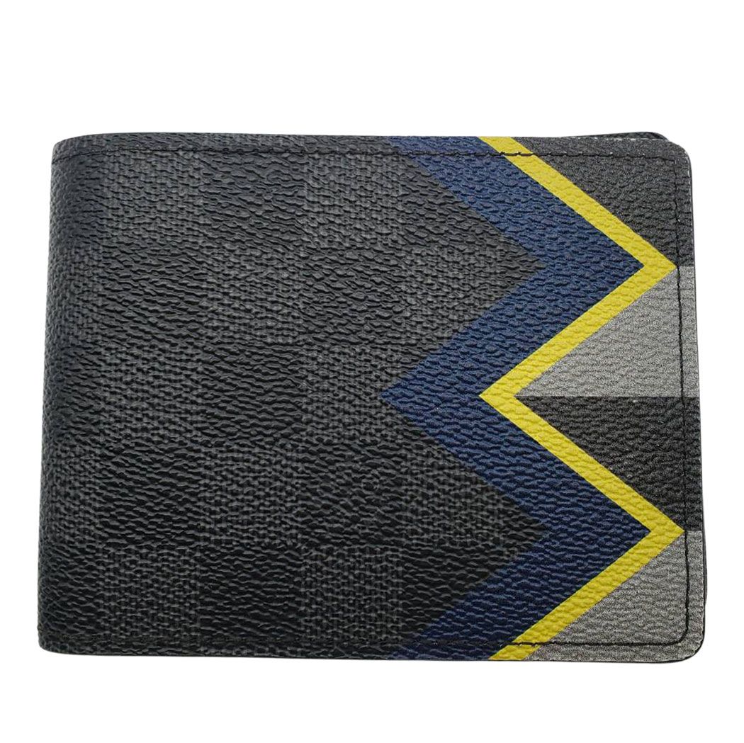 ルイ・ヴィトン LOUIS VUITTON 財布 メンズ ブランド 二つ折り財布 ダミエグラフィットキャンバス カラコム ポルトフォイユ スレンダー N61255 ミニ財布 カード入れ コンパクト 【中古】