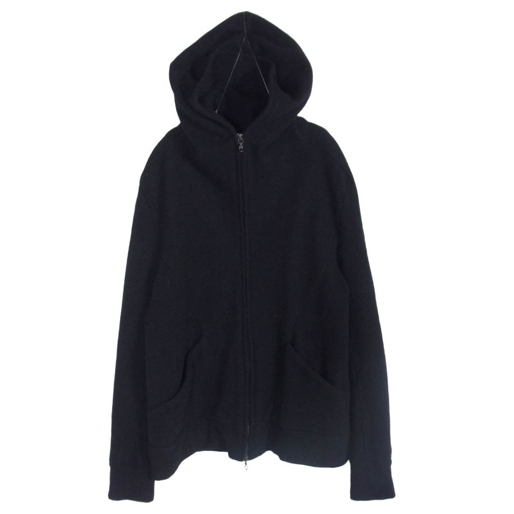 カズユキクマガイアタッチメント KAZUYUKI KUMAGAI ATTACHMENT 16AW KB62-118 カシミヤ混 ストレッチ フラノ ジップアップ パーカー ブラック系 1【中古】