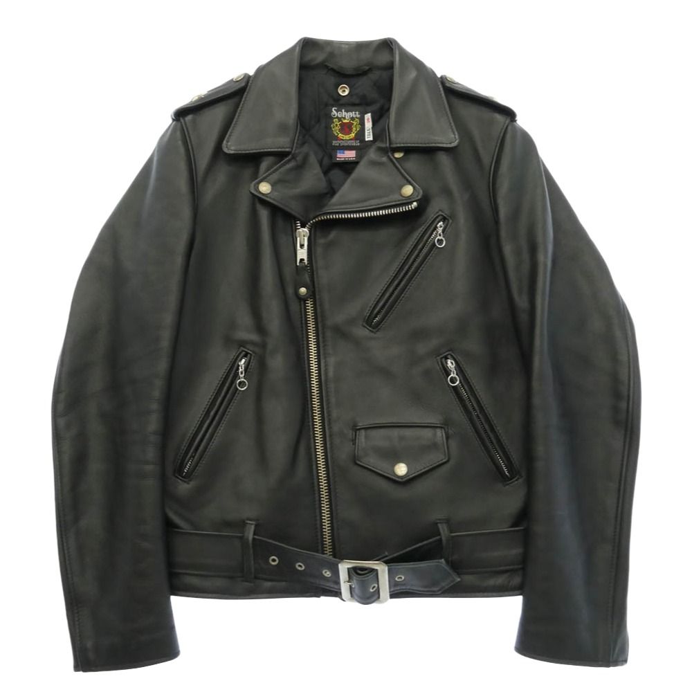 schott ショット 613UST ONESTAR TALL ワンスター トール ダブル ライダース レザー ジャケット ブラック系 36【中古】 48,127円