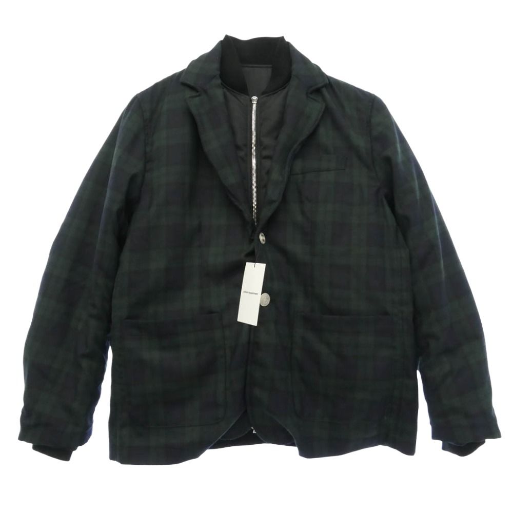 uniform experiment ユニフォームエクスペリメント 25AW UE-252038 REVERSIBLE MA-1 ブラックウォッチ柄 ラペル付きジャケット リバーシブル ジャケット ブラック系 グリーン系 1【美品】【中古】