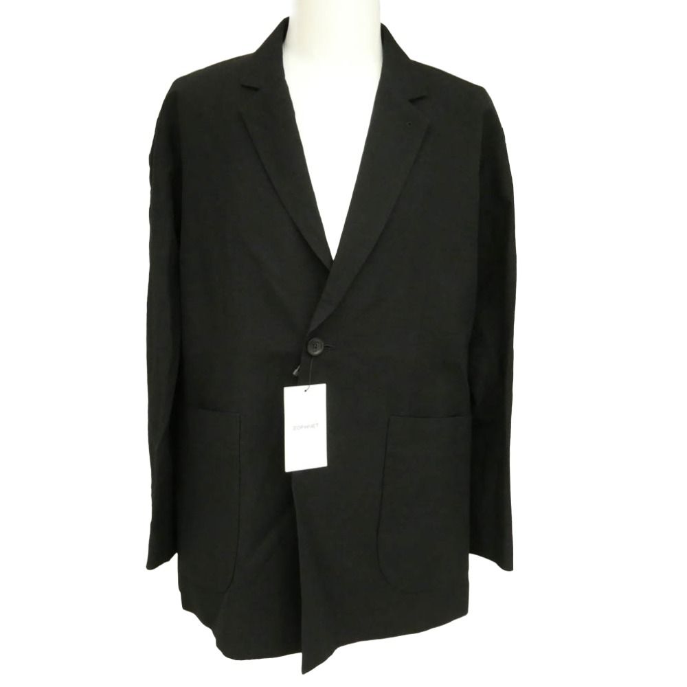 SOPHNET. ソフネット 25SS SOPH-250021 LINEN WOOL RELAX FIT 1BUTTON BLAZER リネンウール リラックスフィット 1ボタン テーラードジャケット ブレザー Sサイズ ブラック系 S【極上美品】【中古】 23,000円