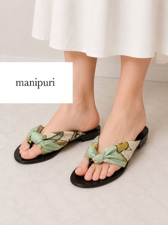 【M】manipuri マニプリ サンダル スカーフ柄 トングサンダル 23.0～23.5cm/mo-A-217-6204-2.65/フラットソール/歩きやすい/スペイン製/MADE IN SPAIN/一足 6,749円