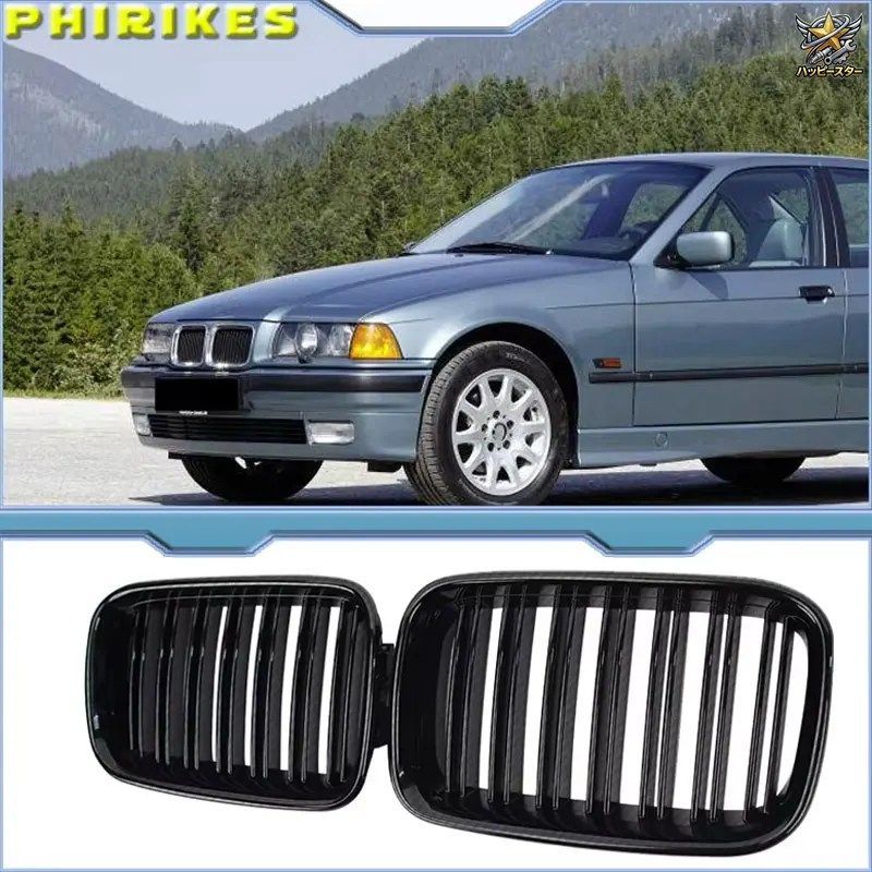 グロス仕上げのE36グリル ABS製フロントフードキドニーグリル BMW E36 1992-1999 BMW 318I 323I 325I 320I 328I 7,035円