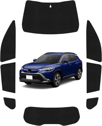 トヨタカローラクロス サンシェード 10系 全面 フルセット 日除け 車中泊 断熱 遮光 UVカット 専用アクセサリー (カローラクロス 10系) | 車種別専用設計,全窓フルセット,車中泊プライバシー,防犯対策,1台分セット,日差しUVカッ 702ba793