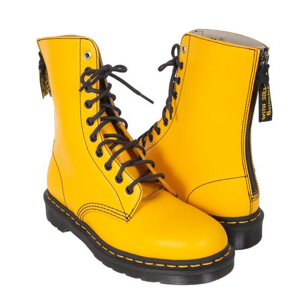 ワイズ×ドクターマーチンY's× Dr Martens バックジップ10ホールブーツ 黄UK7(26cm位)