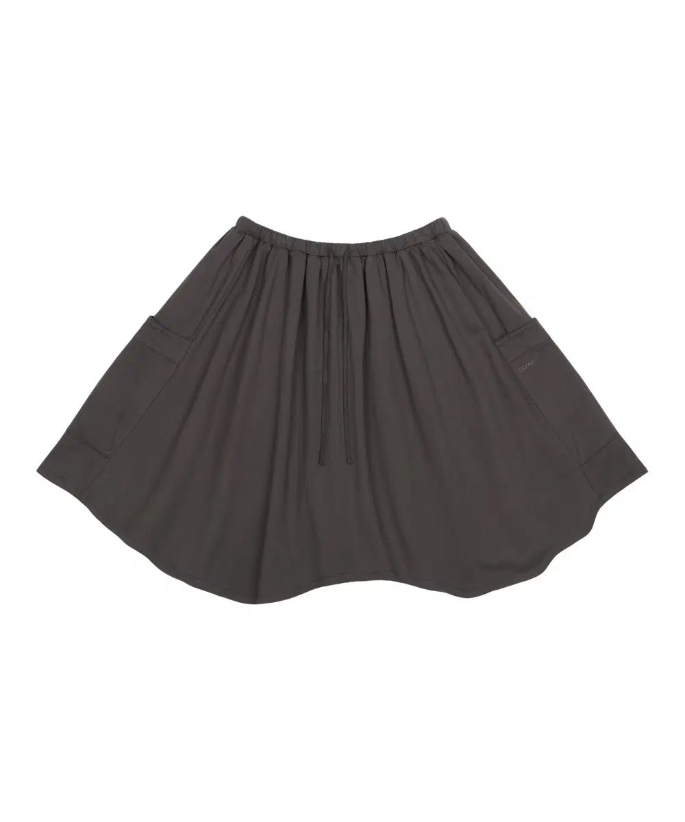 STRIPED LAYERED MIDI SKIRT CHARCOAL