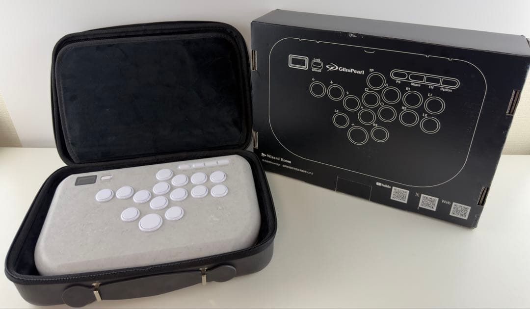 極美品 GlimPearl 有線 レバーレスアーケードコントローラー 本体 アケコン PS4 PS5 PC Switch 対応