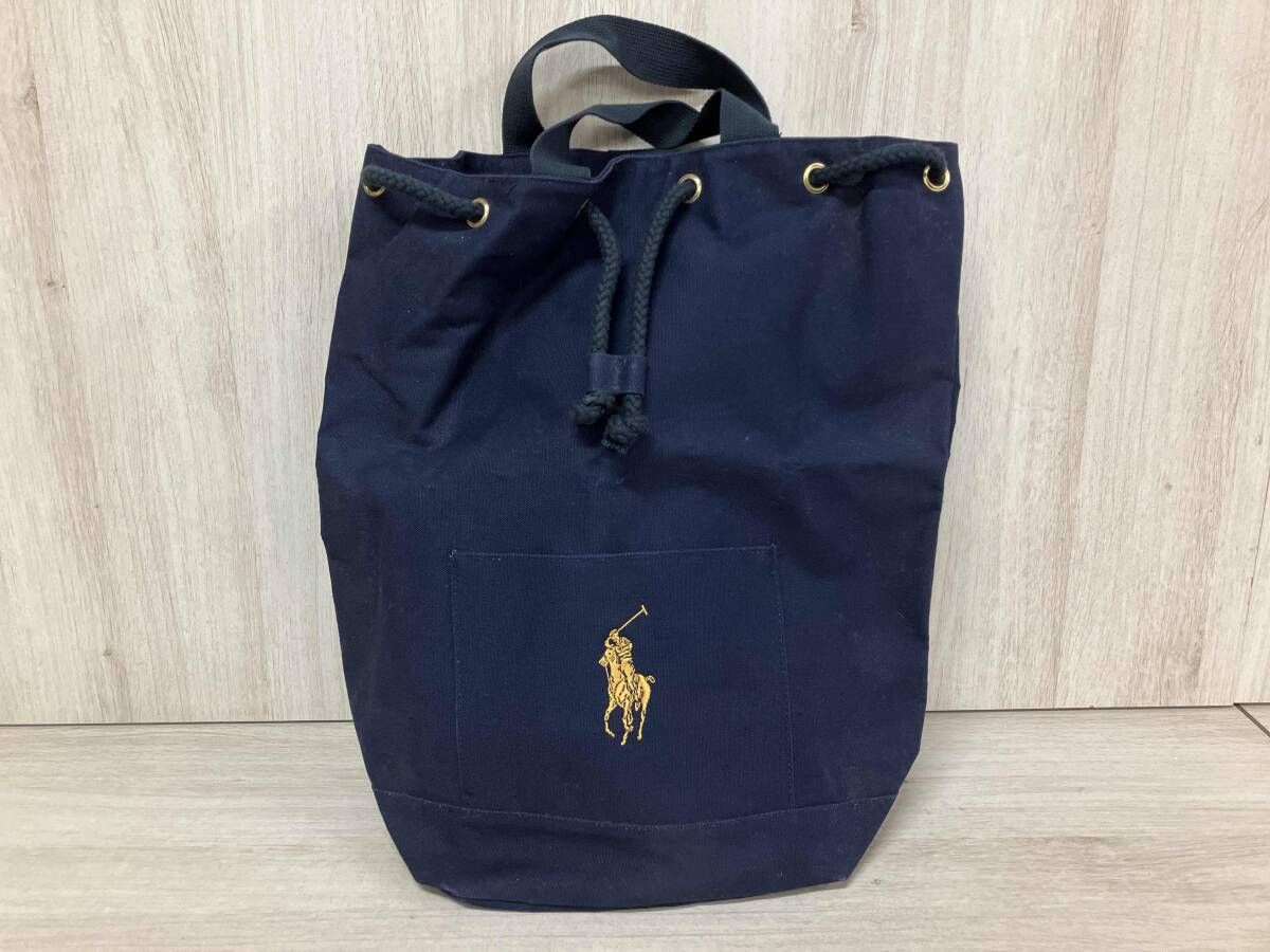 POLO RALRH LAUREN ポロラルフローレン ショルダーバッグ ネイビー/ゴールド 巾着