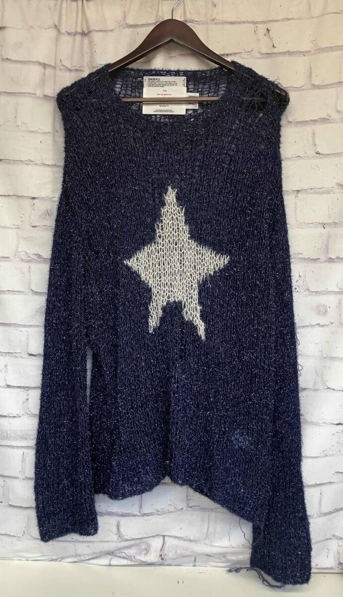 DAIRIKU ﾀﾞｲﾘｸ Babylon Star Lame Knit ｻｲｽﾞF ﾗﾒﾆｯﾄ 24SS K-11 星柄 ｼｰｽﾙｰ ﾒﾝｽﾞ 通年