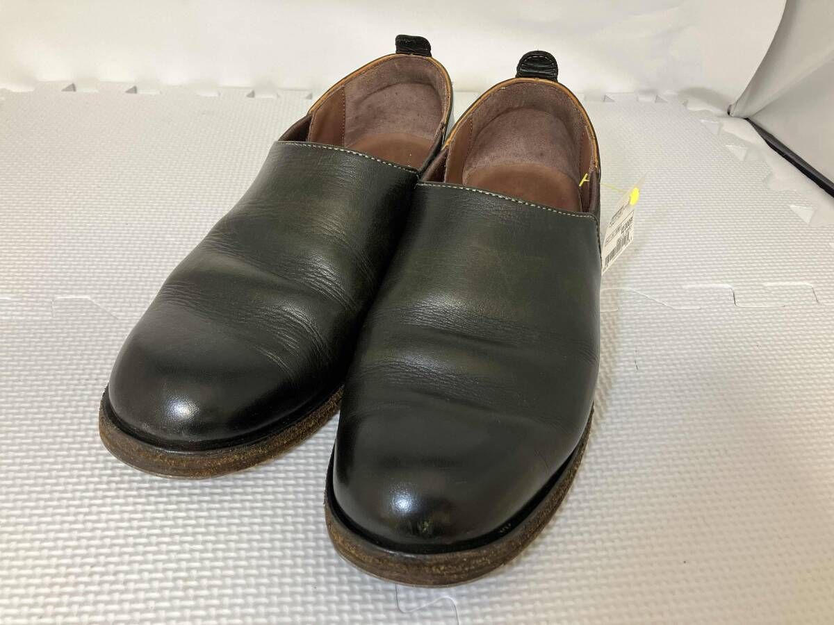MOTO モト サイドゴアローカットシューズ レザースリッポン ブラック LEATHER ARTS & CRAFTS トゥスチール装着品