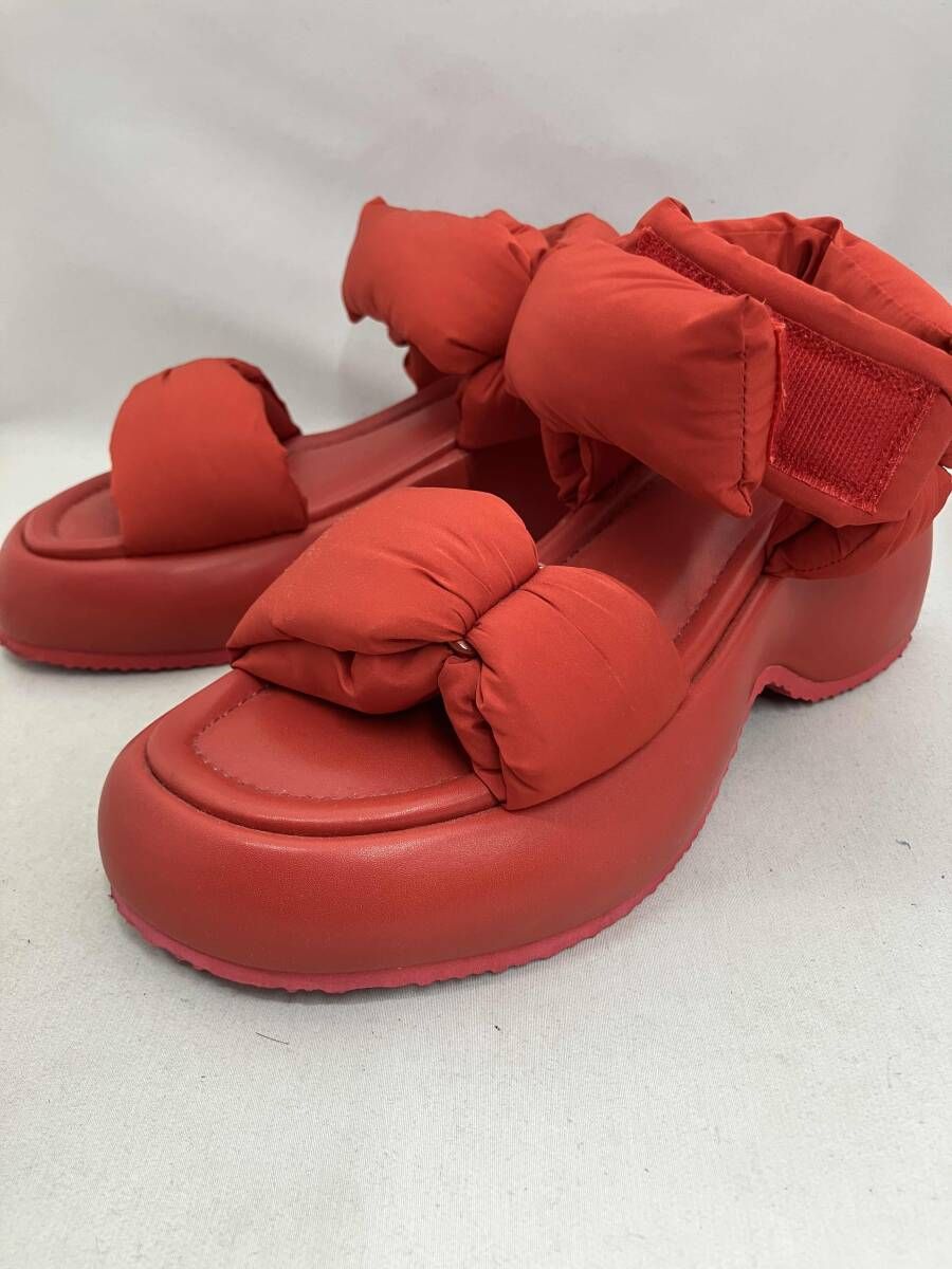 ALM. アルム VODKA PUFFY SANDALS ウォッカ パフィー サンダル レディースサンダル RED レッド 厚底 size24cm