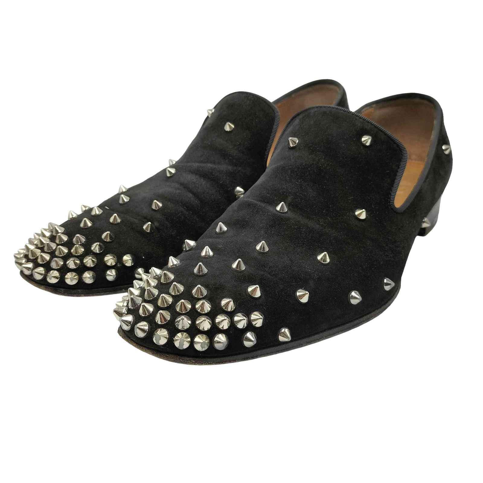 クリスチャンルブタン CHRISTIAN LOUBOUTIN イタリア製 スエード スタッズ レザー スリッポン メンズ EUR：41 10,058円