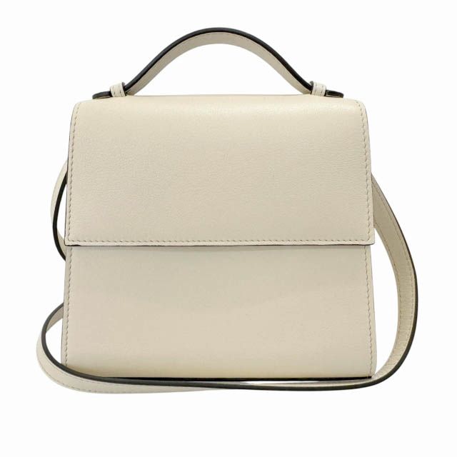 HUNTING SEASON ハンティングシーズン SMALL TOP HANDLE SHOULDER BAG スモール トップ ハンドル ショルダー バッグ カキ 白オフホワイト ブランド古着ベクトル 中古●▲■260823