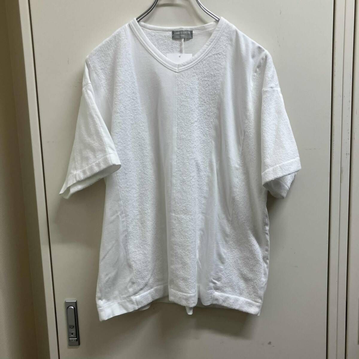90s archive COMME des GARCONS HOMME パイル切り替えカットソー HT-100140 ホワイト コム デ ギャルソン・オム
