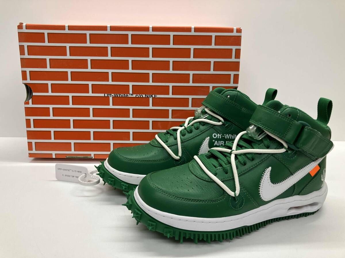 Off-White × NIKE Air Force 1 Mid SP LTHR 'Pine Green' DR0500-300 オフホワイト × ナイキ エアフォース1 スニーカー　25cm