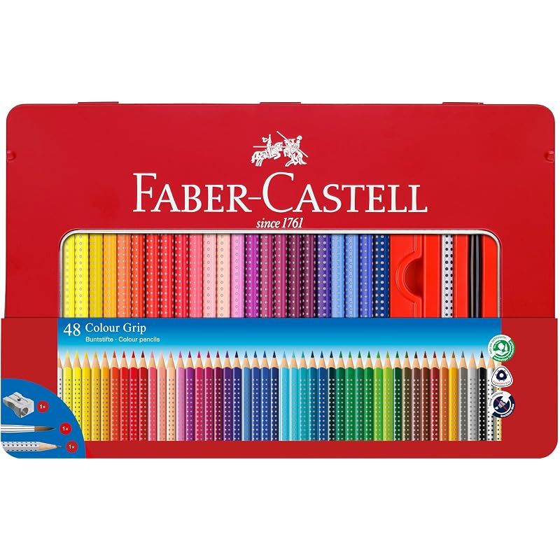 ファーバーカステル カラーグリップ水彩色鉛筆 48色(缶入) アクセサリー付 112448