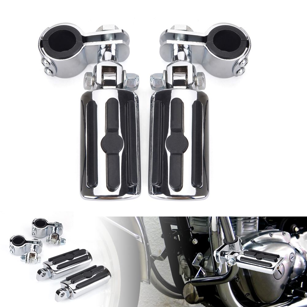 ハーレー/ホンダ/スズキ用 アルミ製防水フットペグ 1インチ～1-1/4インチ対応