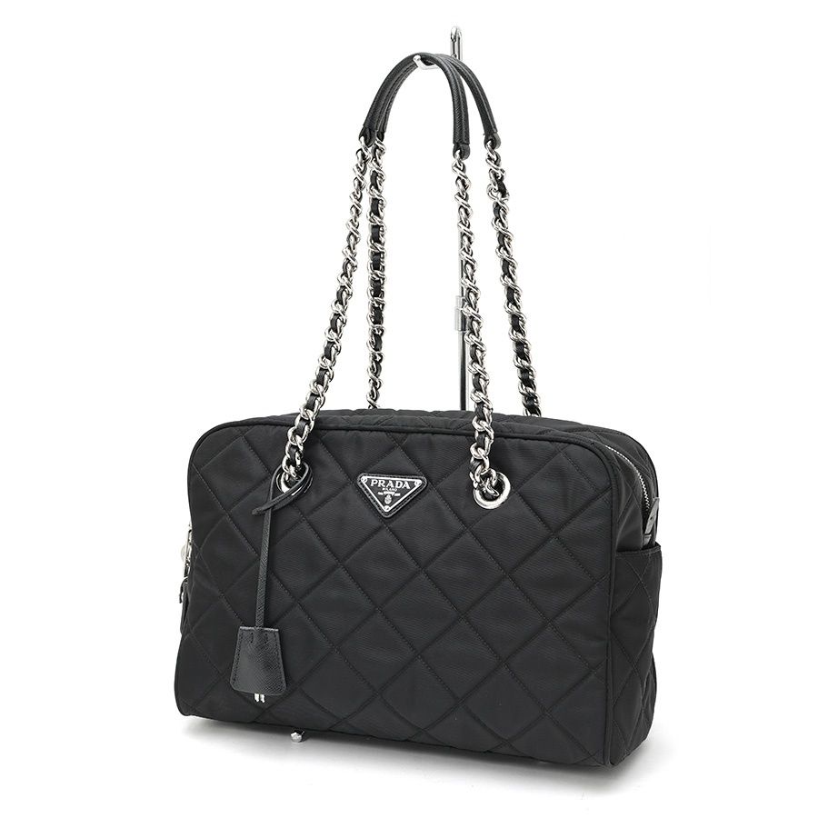 プラダ / PRADA　キルティング チェーンショルダー / ボストンバッグ　1BB903　ナイロン　ネロ(ブラック) 【中古】