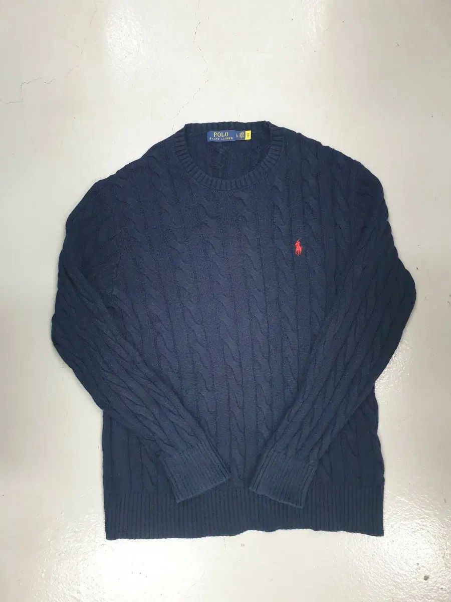 ポロラルフローレン ネイビー ケーブル ニット L 8,507円