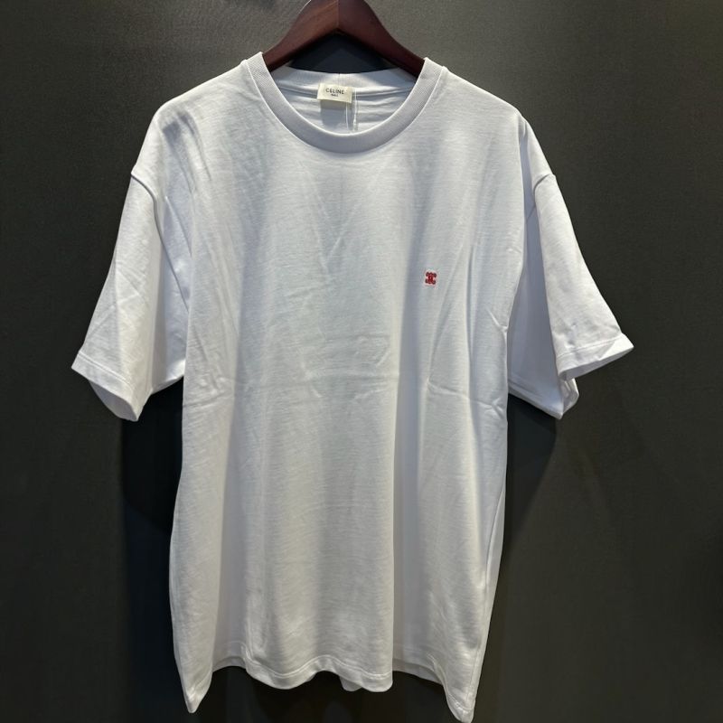 CELINE　ﾄﾘｵﾝﾌ赤刺繍Tｼｬﾂ 白 L 42,900円