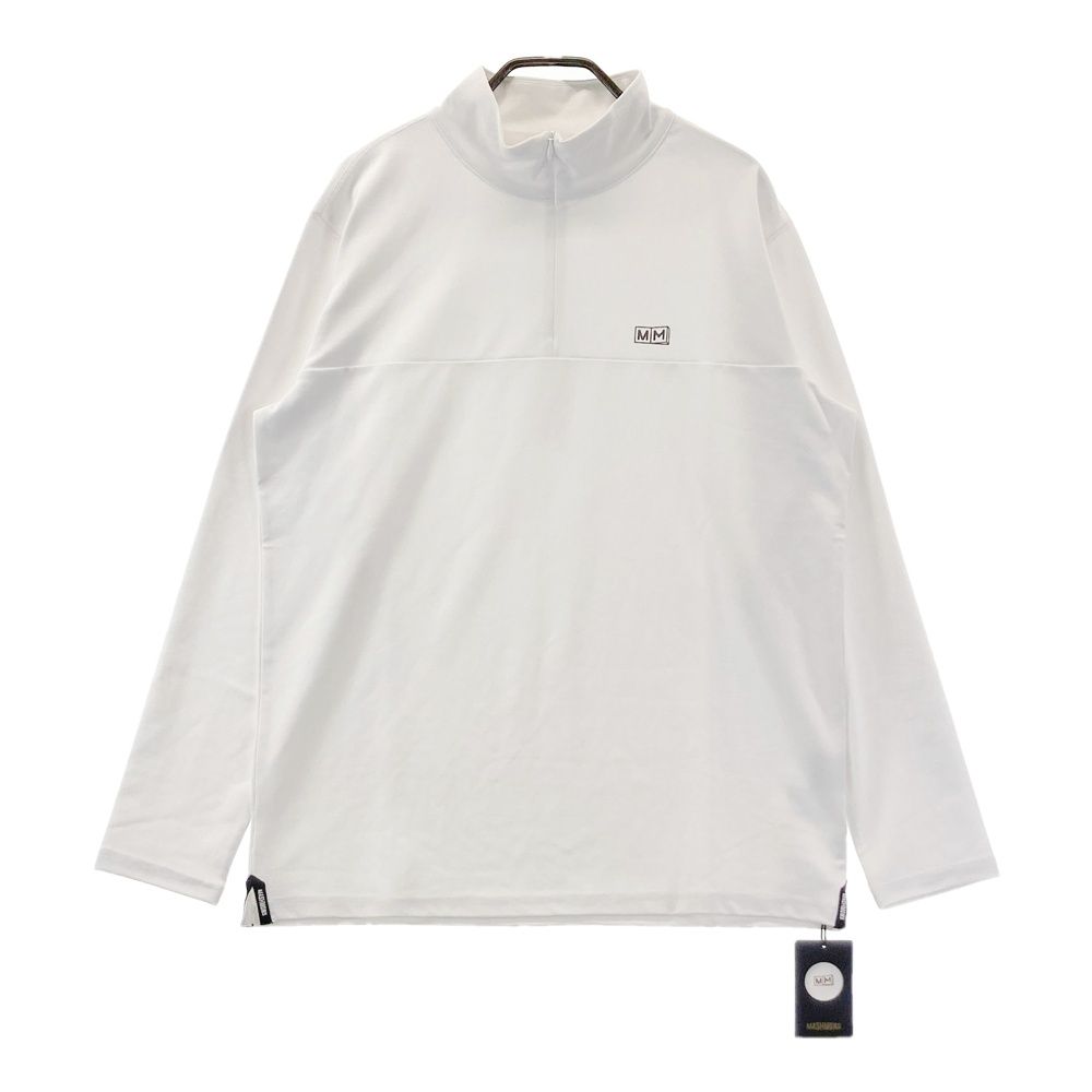 サイズ：M MASHMONS マシュモンズ MAS-7035 ハーフジップ長袖Tシャツ ホワイト系 [240101758433] ゴルフウェア メンズ ストスト 9,768円