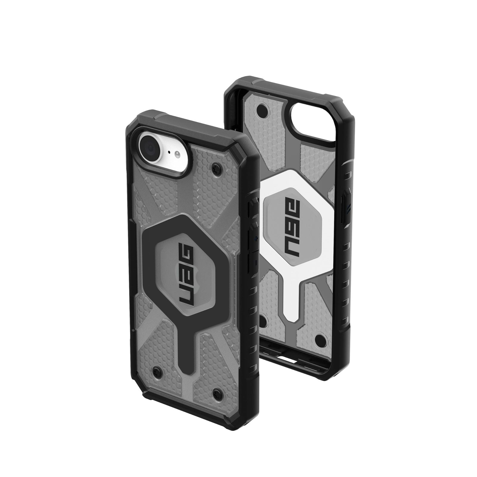 URBAN ARMOR GEAR UAG iPhone 16e用 ケース パスファインダークリア - MagSafe対応 頑丈なミリタリーグレード 落下防止 透明保護カバー 灰 [パスファインダー クリア - アッシュ]